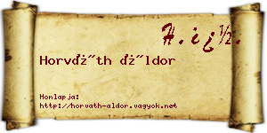 Horváth Áldor névjegykártya